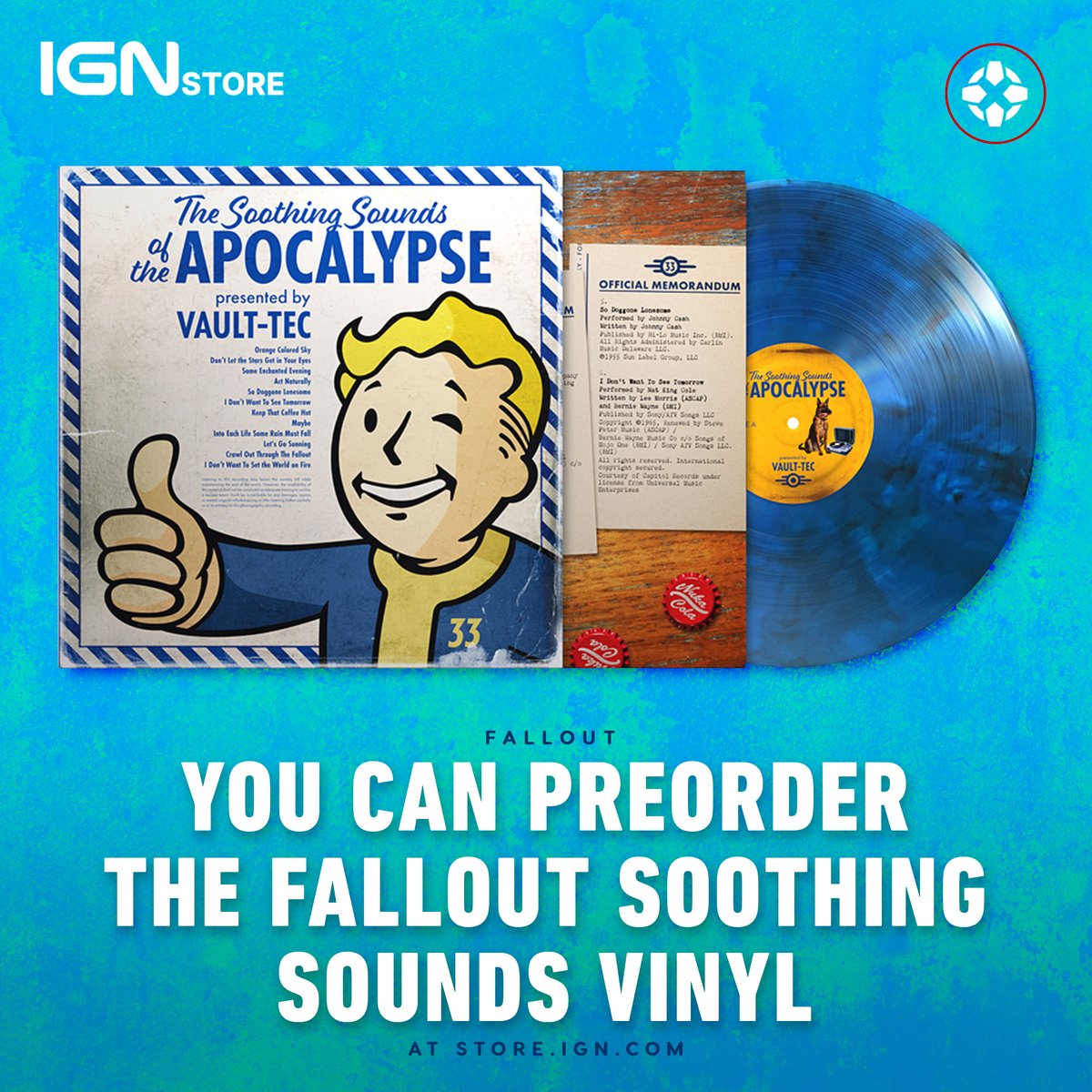 The new Fallout: The Soothing Sounds of the Apocalypse vinyl from the Amazon TV Series is now available for preorder on <a href="/IGNStore/">IGN Store</a>: bit.ly/3Yb74OC