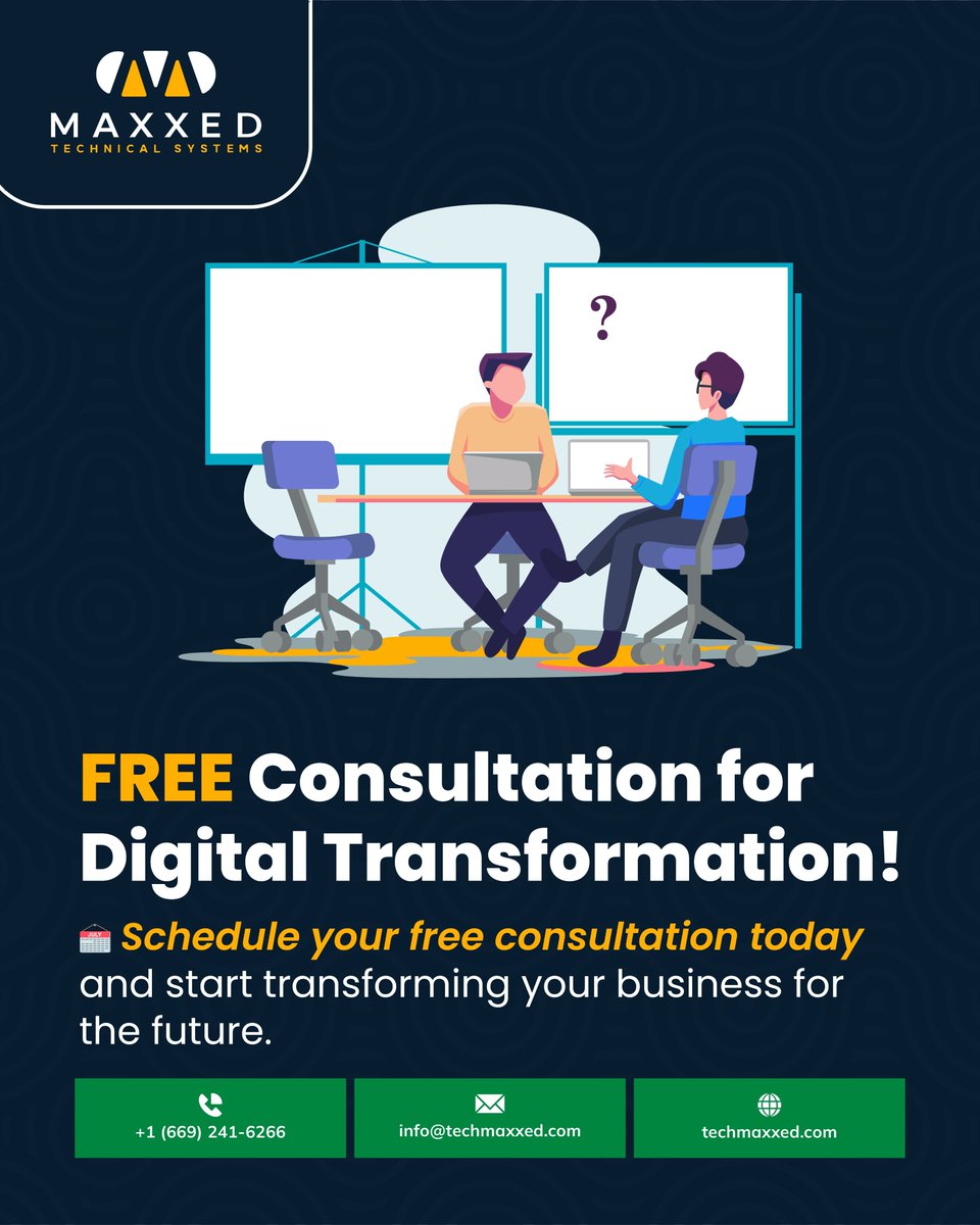 techmaxxed's tweet image. Looking to transform your business with cutting-edge digital solutions? We’re offering FREE consultations to guide you on your digital transformation journey.
📞 +1 (669) 241-6266 | Link in bio
#DigitalTransformation #TechMaxxed #Consultation #BusinessGrowth