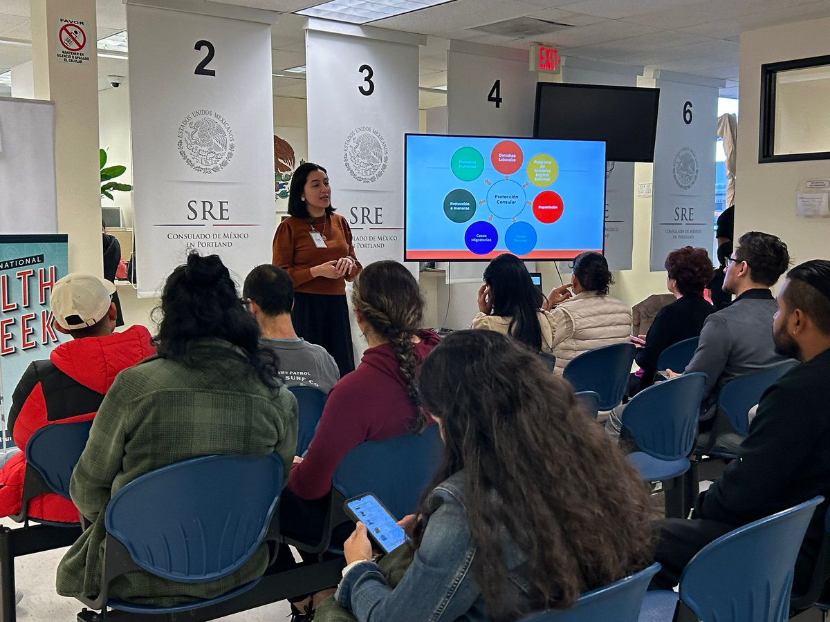 Durante la #JornadaDominical de <a href="/Consulmexpot/">ConsulMex Portland</a> de hoy, nuestra colega del departamento de protección <a href="/GLarantxa/">Arantxa Legorreta</a> informa a nuestros connacionales sobre sus derechos y la amplia gama de recursos que los consulados tienen a su disposición en caso necesario #ProtecciónConsular