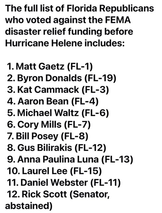 AnnetteLedesm14's tweet photo. @JaredRyanSears They're voting AGAINST hurricane relief. https://t.co/D7sW9qOQ5D