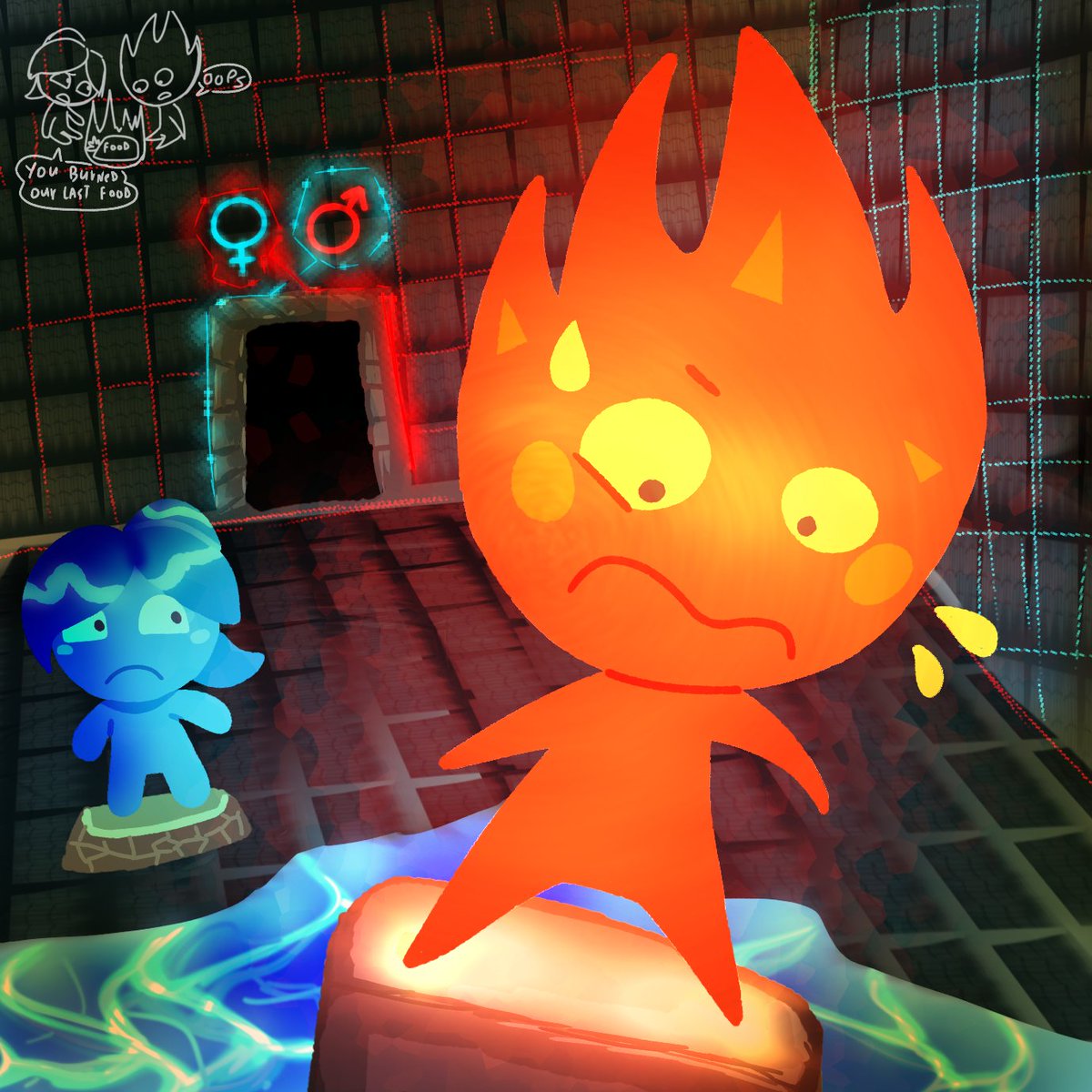 MaskyRac's tweet image. Y&apos;all remember this? This is becoming my next obsession (I wanna play this game again just to hear my brother&apos;s rage) #coolmathgames #coolmath #fireboyandwatergirl #coolmathgamesfanart