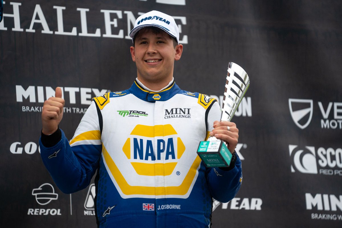 naparacinguk's tweet photo. 🔵🟡 From a DNF yesterday to a podium and P4 today 👏🏻 Jamie secures P4 in the JCW Championship in his second season

#NAPARacingUK #BrandsHatch #MINI #Motorsport https://t.co/fnevB3J3Y1