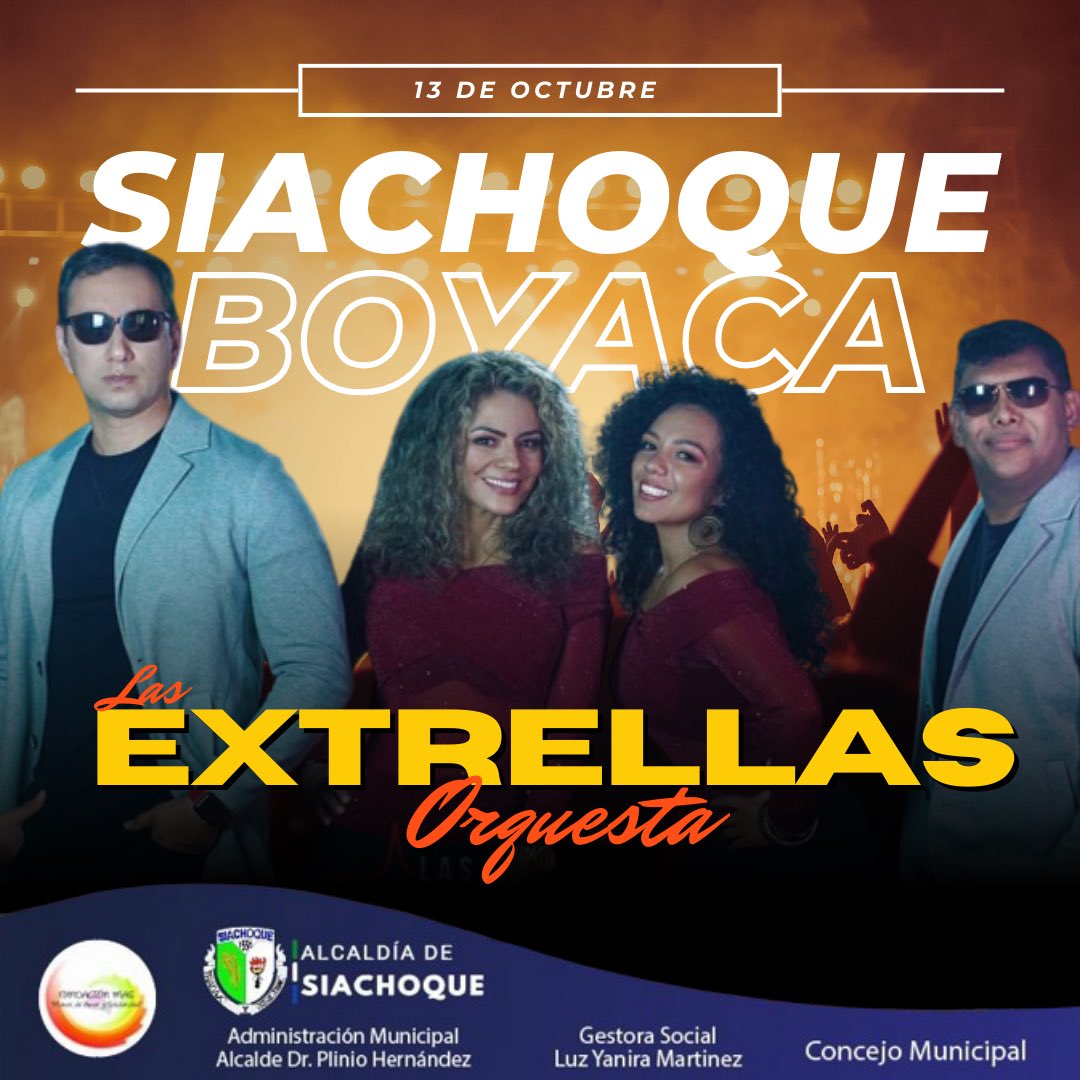 fanslasextrella's tweet photo. Este 13 de octubre @lasextrellas  en las #FeriasyFiestas en el municipio de @Siachoqueboyac1 https://t.co/XrAhWSXkO7