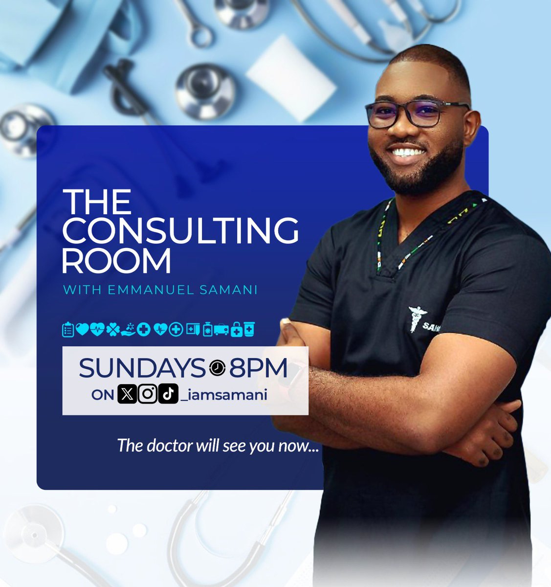 _iamsamani's tweet photo. Imagine a space where your medical questions get answered with expert info you can trust. Welcome to The Consulting Room! 

Join me every Sunday at 8 PM on X Spaces for honest, real health talks. Drop your topic suggestions below! 

Retweet &amp; spread the word!

#TheConsultingRoom https://t.co/zjiVj6TZpH