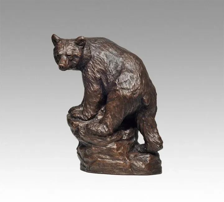 "Spirit Bear", Metal Infused sculpture,  9 1/2" H by sculptor Tyler Fauvelle #spiritbear #art #sculpture #bear buff.ly/3ZsqSht