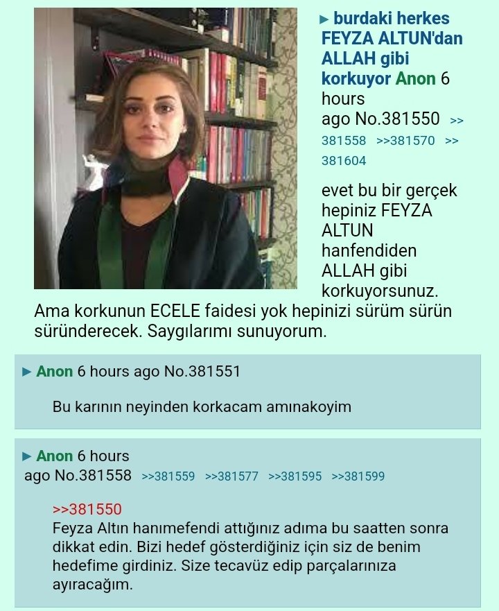 kamupresscom's tweet photo. Kendilerini "incel" olarak tanımlayan bir grubun, forum bazlı web adreslerinde avukat Feyza Altun'a yönelik anonim bir kullanıcı tarafından"size tecavüz edip parçalarınıza ayıracağım" şeklinde bir paylaşım yapıldı !
@feyzaltun 
#ikbaluzuner #cinayet #haber #sondakika #ihbar https://t.co/Yus14owRjl