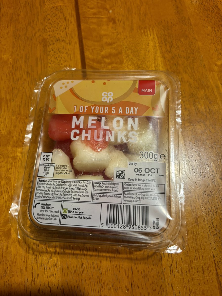 Melon chunks as a main??? This country has gone to the dogs