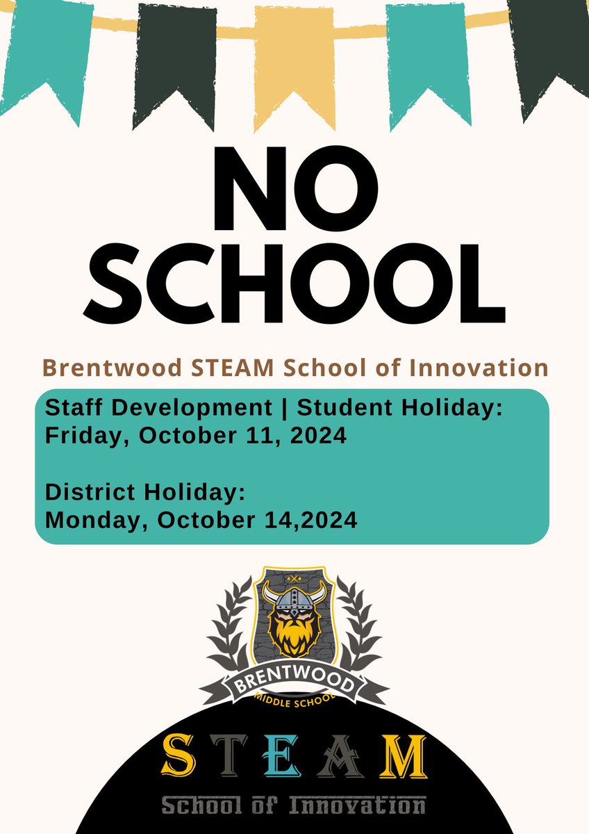 Brentwood STEAM School of Innovation (@brentwood_steam) on Twitter photo Reminder: Students have a holiday on Friday, 10/11 & an observed District holiday on Monday, 10/14.~Recordatorio: El viernes 11 de octubre es dรญa festivo para nuestros alumnos y el lunes 14 de octubre es dรญa feriado.<a href="/EISDofSA/">Edgewood ISD</a> <a href="/FriendsofPTECH/">Friends of P-TECH</a> <a href="/DrH_OnTheEdge/">Doctor.H ๐ฒ๐ฝ๐บ๐ธ</a> <a href="/TravisMcKelvain/">Travis McKelvain</a> Reminder: Students have a holiday on Friday, 10/11 & an observed District holiday on Monday, 10/14.~Recordatorio: El viernes 11 de octubre es dรญa festivo para nuestros alumnos y el lunes 14 de octubre es dรญa feriado.<a href="/EISDofSA/">Edgewood ISD</a> <a href="/FriendsofPTECH/">Friends of P-TECH</a> <a href="/DrH_OnTheEdge/">Doctor.H ๐ฒ๐ฝ๐บ๐ธ</a> <a href="/TravisMcKelvain/">Travis McKelvain</a>