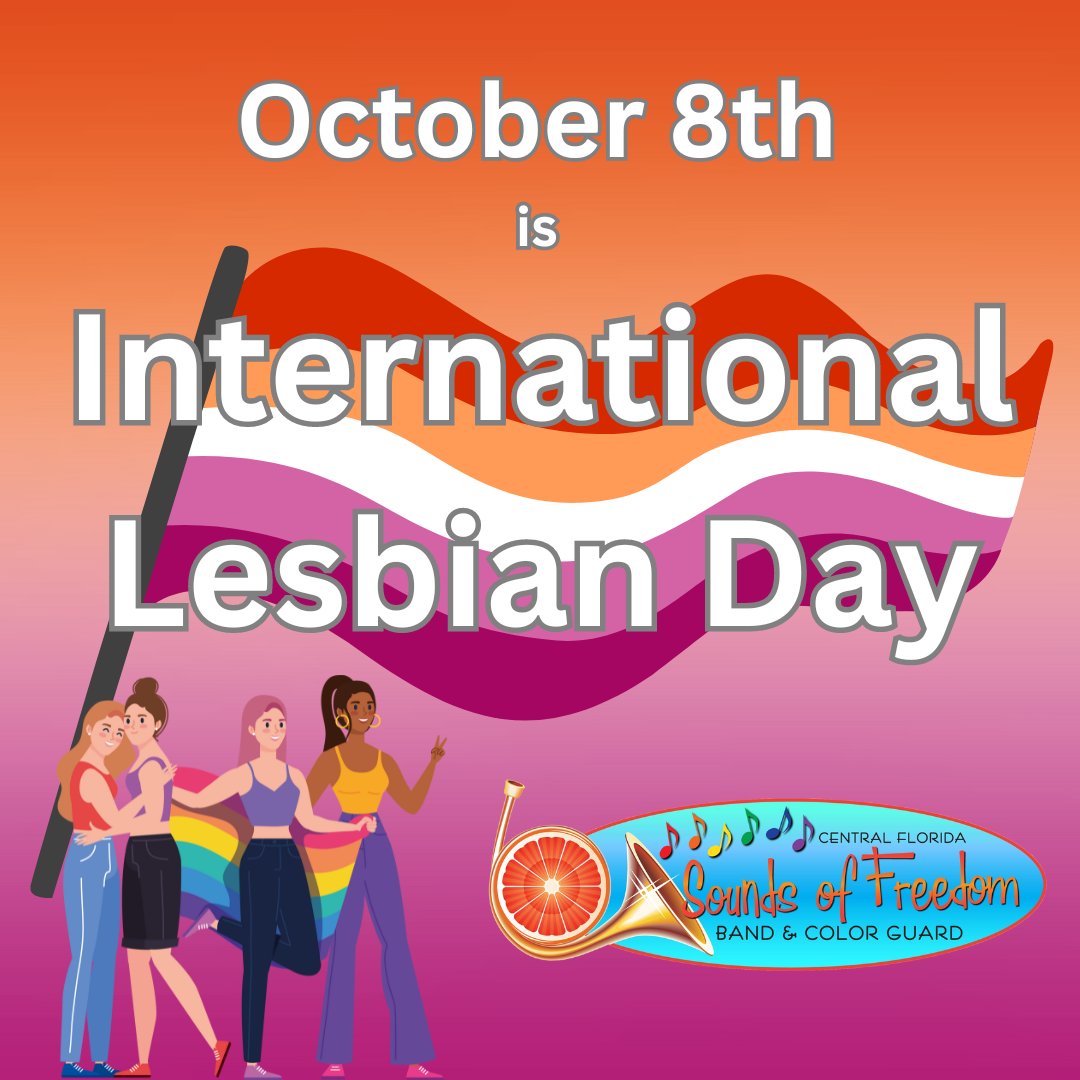 cfsofband's tweet photo. 🏳️‍🌈🎉 October 8 is International Lesbian Day! 🌟 Today we honor the strength, love, and resilience of lesbians everywhere. 🫶🏽 Keep shining, being bold, and embracing who you are! 💖 #InternationalLesbianDay #CFSOF #LoveIsLove #LGBTQ+ 🌈 https://t.co/nrUYfb5rZO