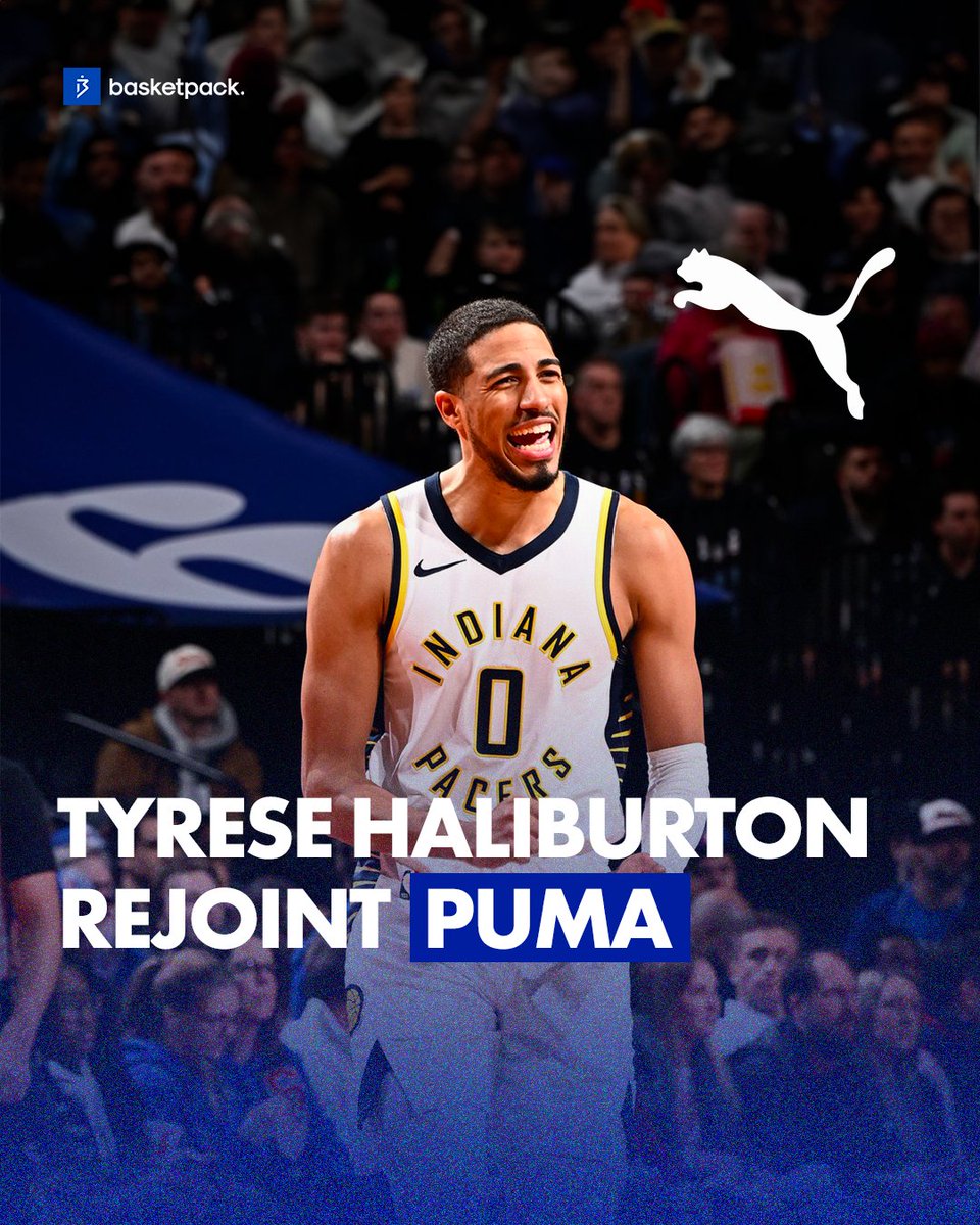 TYRESE HALIBURTON SIGNE CHEZ PUMA 🚨

Énorme news en provenance de <a href="/NickDePaula/">Nick DePaula</a>  : Haliburton signe un shoe deal de plusieurs saisons avec <a href="/PUMAHoops/">PUMA Basketball</a>  🔥

Tu es hypé par la nouvelle ? 🗣️

On en reparle très très vite !

#⃣ #puma #haliburton #kicks