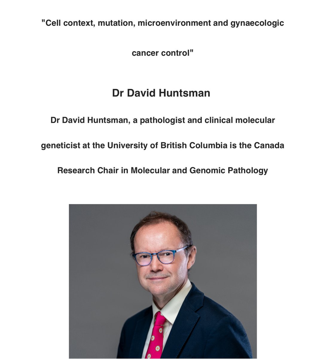 Join us online for an exciting Pathology Grand Rounds with Dr. Huntsman on Wednesday 16th October.
Register here: us06web.zoom.us/webinar/regist…