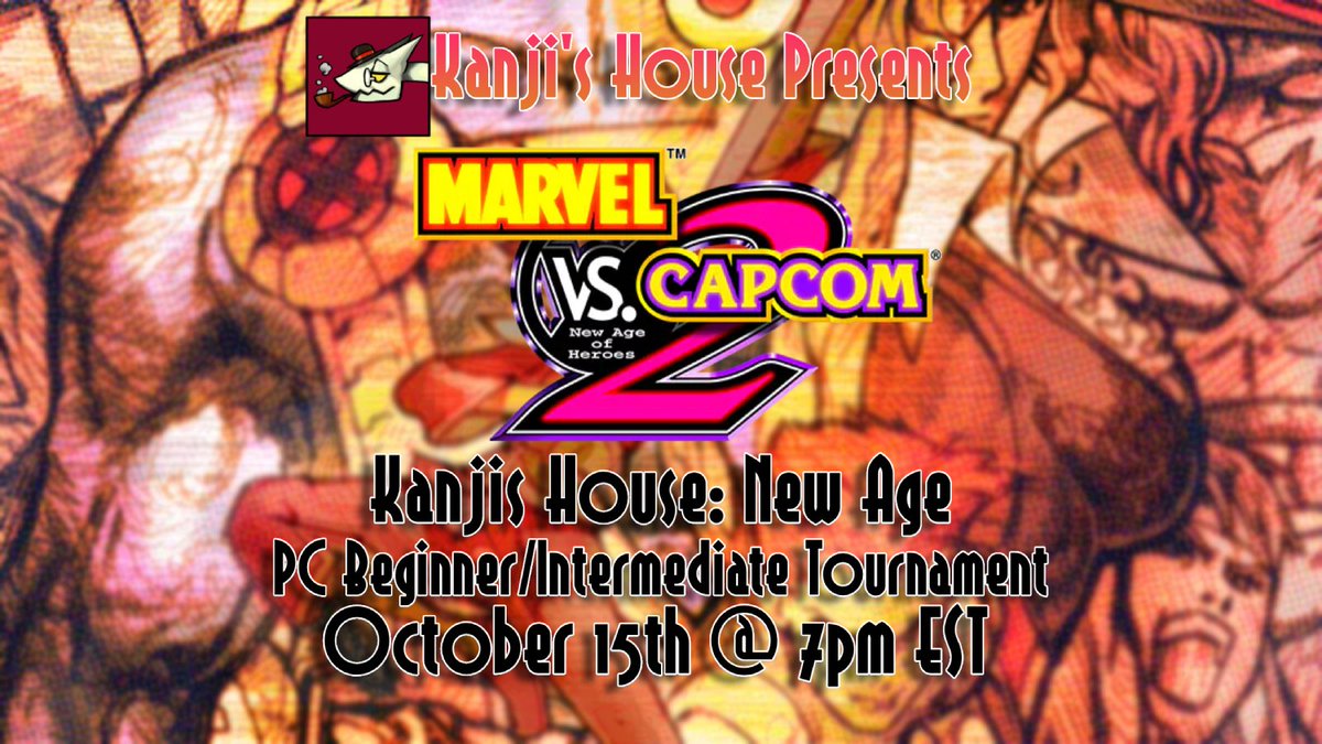 Got done watching Twitch Rivals MVC2 and want to get into the game with fresh faces this might be it.

I'm running an Beginner/Intermediate Tournament for MVC2 Oct 15th at 7pm EST 

Links Bellow