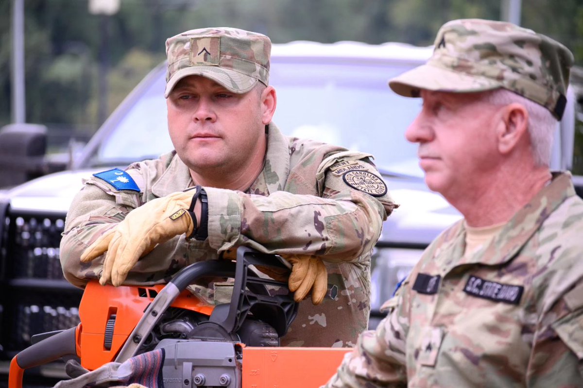 SCSG1670's tweet photo. Oct 5, 2024 refreshed squads of SCSG soldiers arrived on site in N. Augusta and received their taskers for Hurricane Helene disaster relief efforts.
๐ท by SGT A. Morris, Public Affairs
#SCStateGuard #HurricaneHelene #SCSG https://t.co/guvuz39U9s