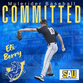 Eli Berry (@eli__berry_10) on Twitter photo I am blessed to announce that I am going to be furthering my baseball and academic career at Southern Arkansas University. I would like to thank my family, friends, and coaches that have helped me get this far. <a href="/GBock24/">Garrett Bock</a> <a href="/guybrown87/">Guy Brown</a> <a href="/jmabbey9890/">jon mark abbey</a> I am blessed to announce that I am going to be furthering my baseball and academic career at Southern Arkansas University. I would like to thank my family, friends, and coaches that have helped me get this far. <a href="/GBock24/">Garrett Bock</a> <a href="/guybrown87/">Guy Brown</a> <a href="/jmabbey9890/">jon mark abbey</a>