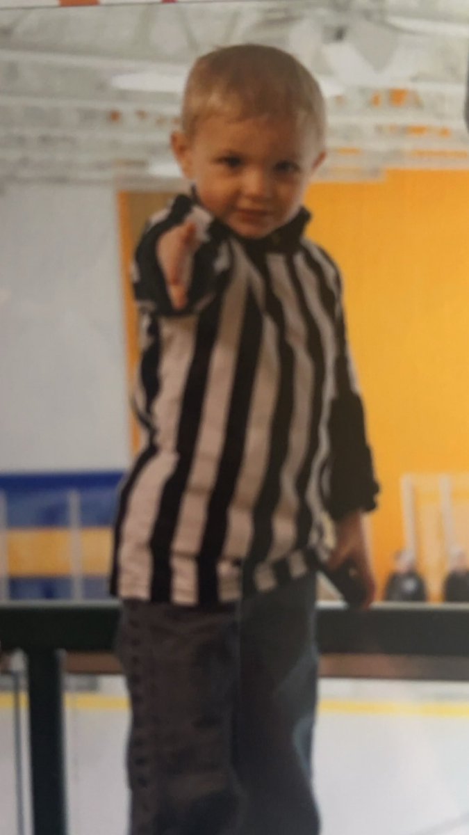 remick16's tweet photo. Ever since Cruz was a little boy he always wanted to be the referee. Now he gets his chance. Finished all his courses and got his gear. #oneblindmouse @usahockey @ramhockey @YouthHockeyHub @MinnHockey @Tremick18 https://t.co/Z4PV5X363x