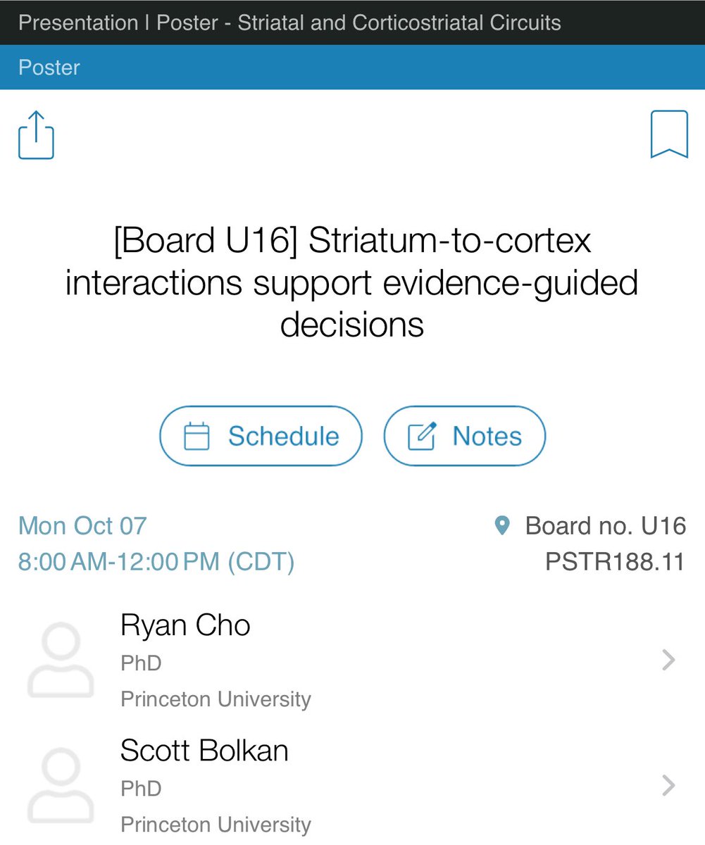 Wanna know how two striatal pathways affect cortical neurons to bias evidence-guided decisions? Come check out this poster of me, <a href="/scott_bolkan/">Scott Bolkan</a> and @IlanaWitten. Monday AM session. Critical feedback very much welcome! #SfN24