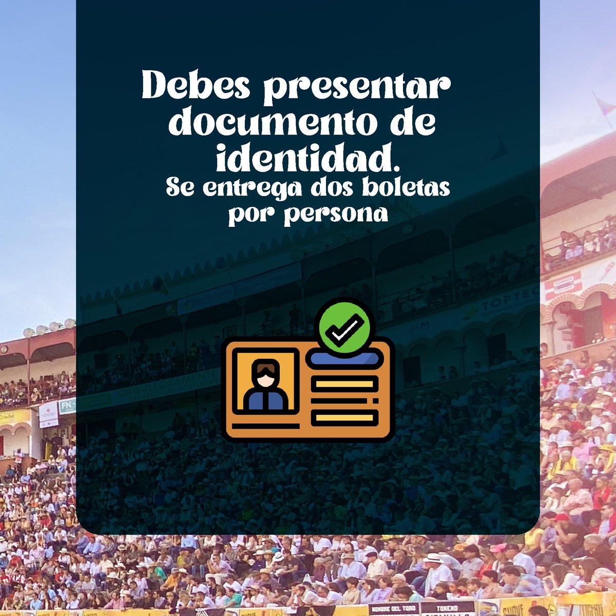 Mañana lunes 7 de octubre de 9:00 a.m a  5:00 p.m en la taquilla de la Plaza de Toros de Manizales puedes reclamar tus entradas, solo debes presentar  documento de identidad.