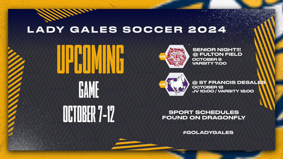 Senior Night, final OCC match, and final regular season match - come join us cheer on your Lady Gales and honor our seniors for their amazing leadership this week! 
#GoLadyGales