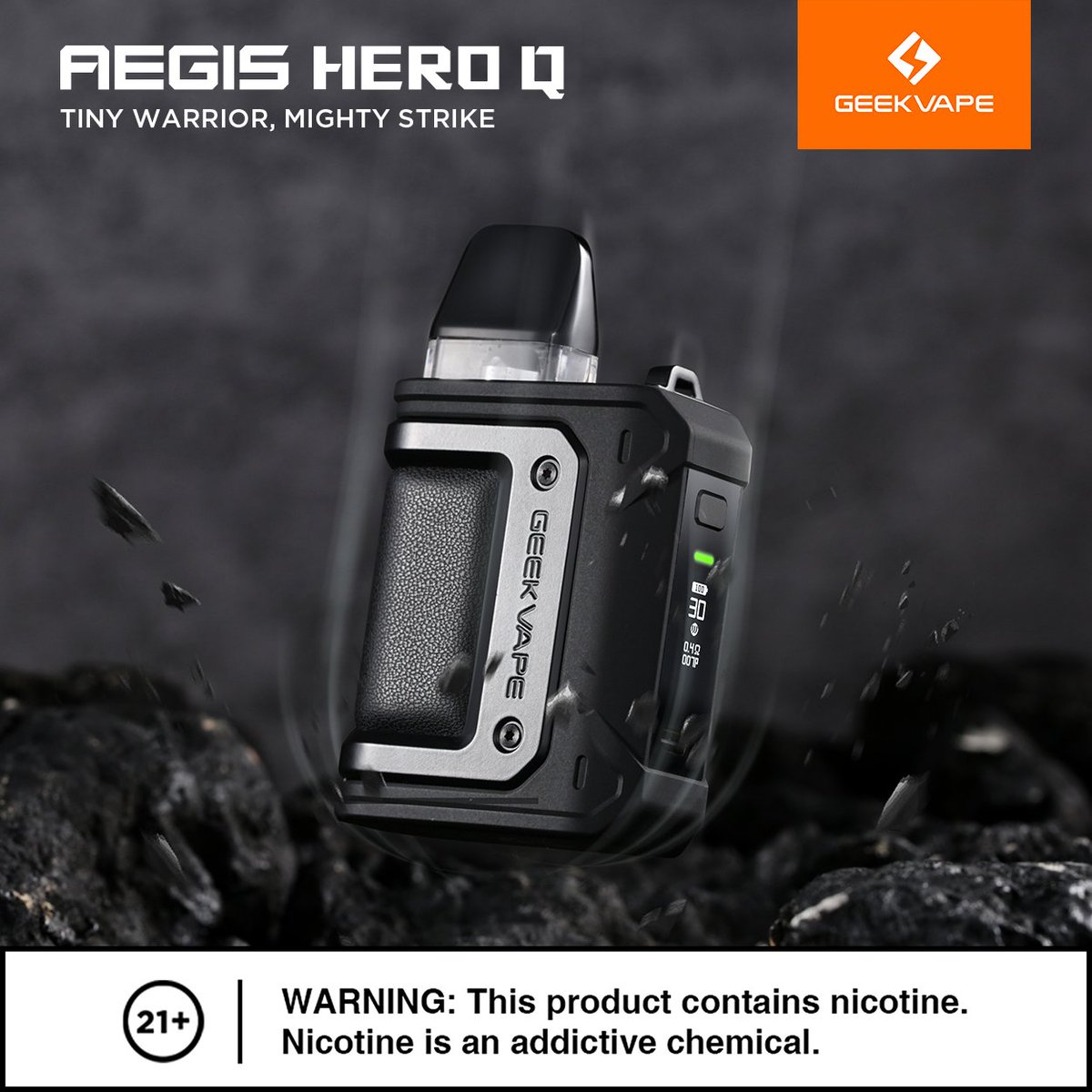 GeekvapeTech's tweet photo. Aegis Hero Q "Tiny Warrior, Mighty Strike" small and compact in size but big and powerful in performance!! #Geekvape #Geekvp #tinywarrior #geekvaptech #vapecommunity #aegisheroq #AEGISHEROQ https://t.co/rOEAGWGDhJ