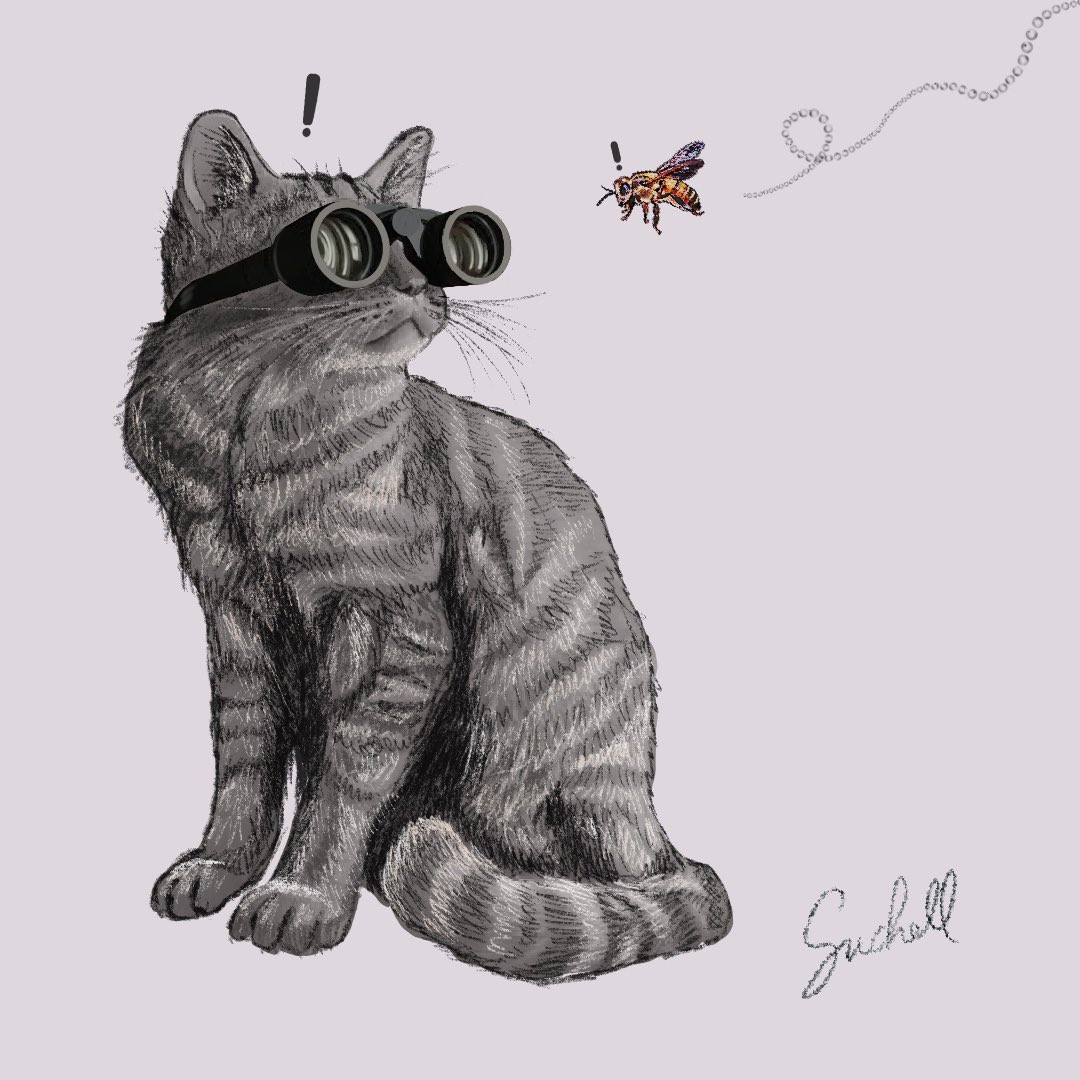 Suchell3's tweet photo. inktober2024 Day 5
Binoculars 双眼鏡

まぁ、近くを見るには不向きです
Well, It's not good for close-up viewing.

@inktober 
@procreate
#binoculars
#catsillustration 
#illustration
#sketch 
#drawing
#絵を描く
#inktober2024 https://t.co/PXDVr2AAxK