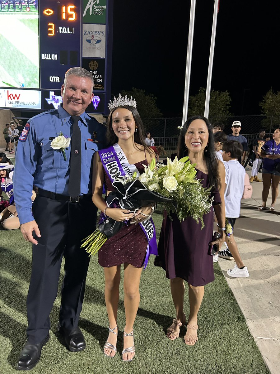 So excited for my dear friend and fellow <a href="/SMCISD_Rod/">Rodriguez Elementary</a> Knight’s daughter who earned and made this honor well deserved-Homecoming Queen 2024 <a href="/SanMarcosCISD/">San Marcos CISD</a> 💜 Such a sweet, kind, loving, smart, and well-rounded young woman. 👑🎉