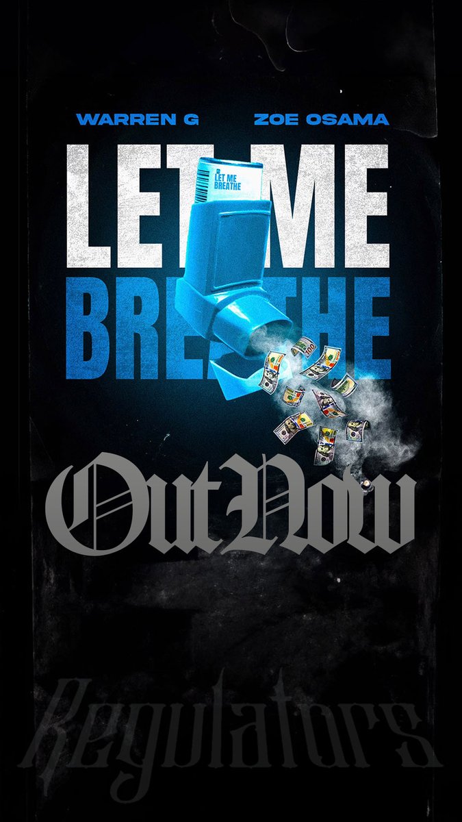 Let Me Breathe’ is officially out now! 🚀🔥 Tap in and stream the new heat with my guy Zoe Osama. Let’s run up those plays and make this one a classic. Regulators, mount up! 💨 wearergm.lnk.to/LetMeBreathe #Regulators #SirCool #WarrenG