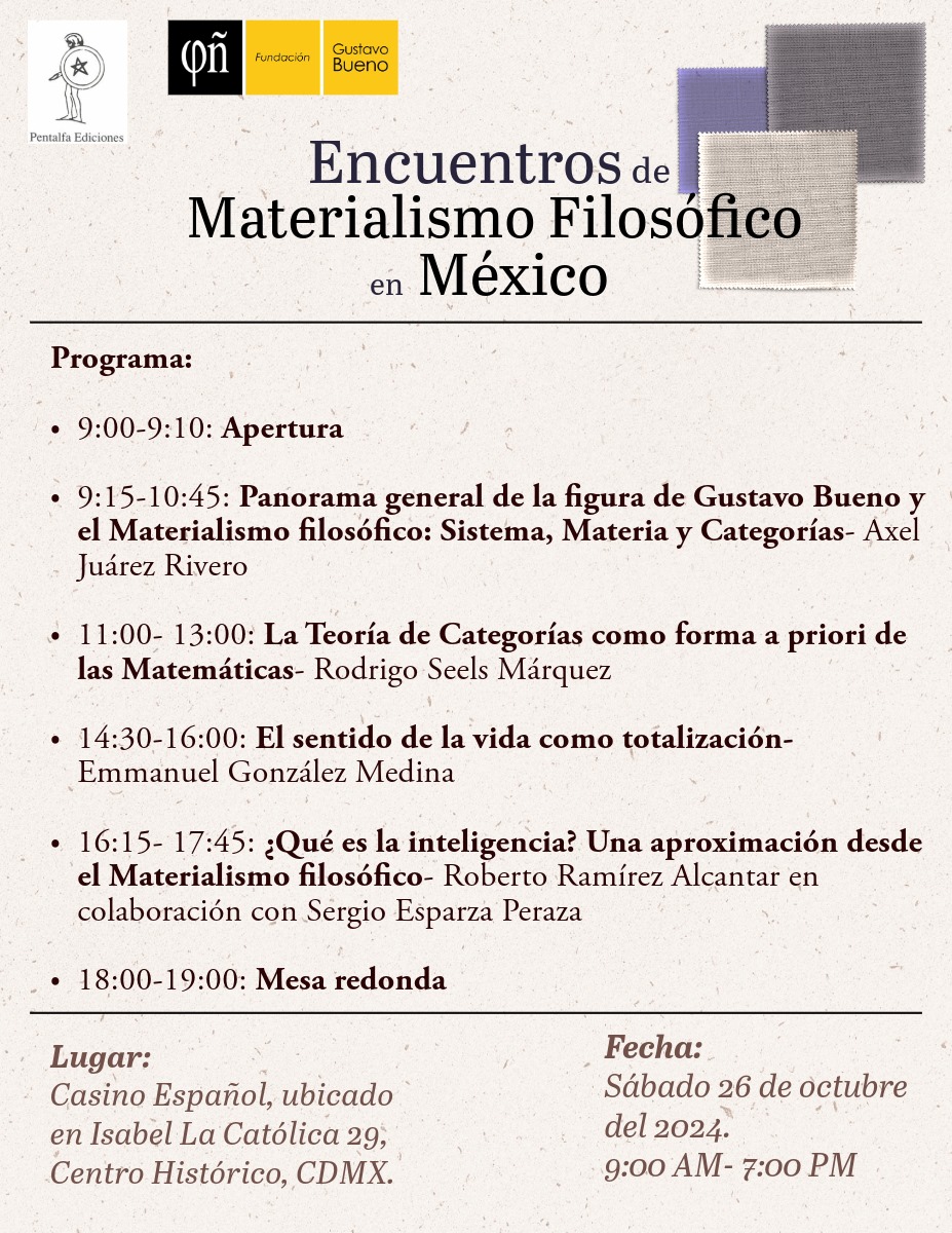 pentalfamx's tweet photo. Les compartimos las actividades que tendremos en los Encuentros de Materialismo filosófico en México, las temáticas son variadas y se despliegan por diferentes áreas filosóficas @FGustavoBueno https://t.co/7xufJMghIo