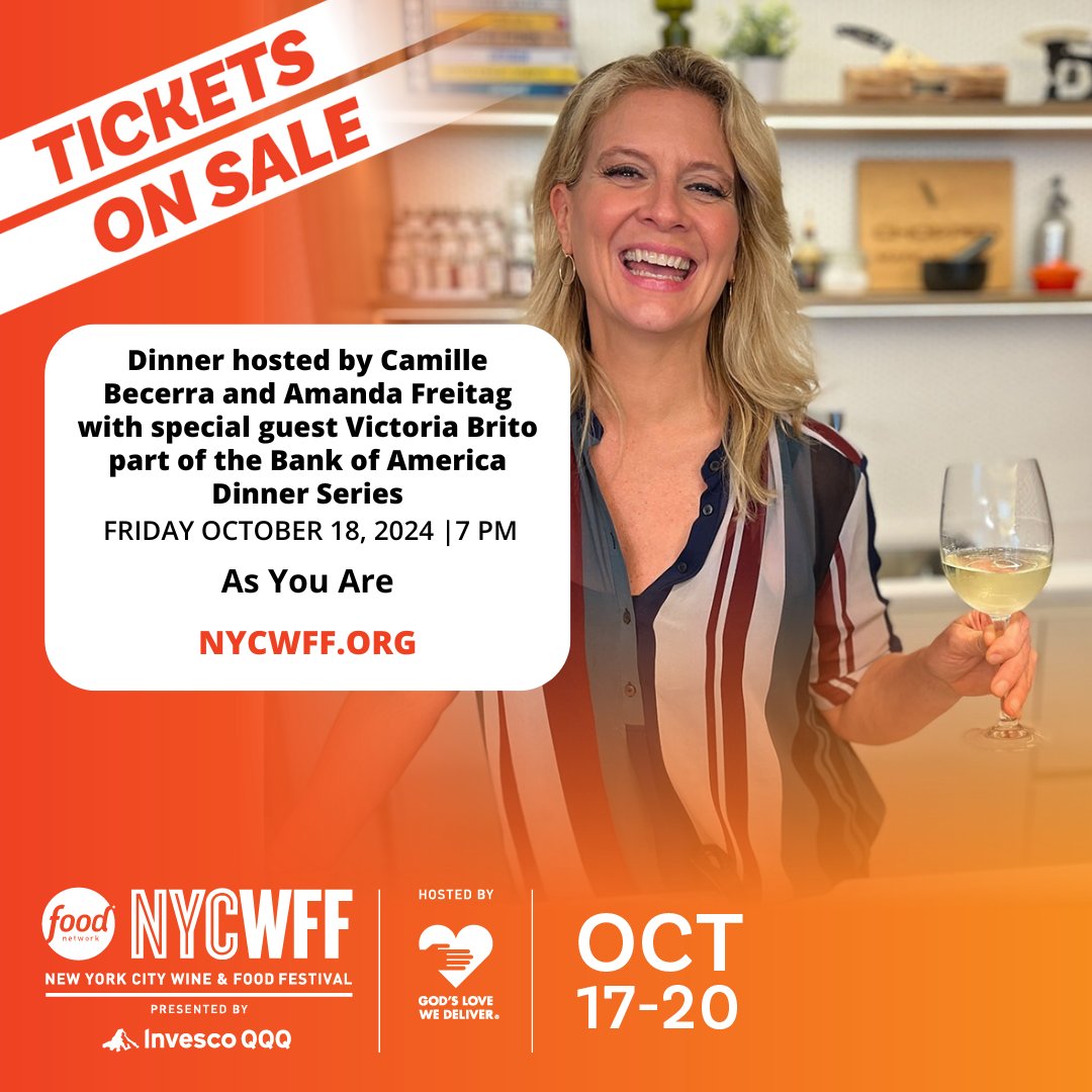 Amanda Freitag (@amandafreitag) on Twitter photo Join me at this year's <a href="/NYCWFF/">NYC Wine & Food Festival</a>! I'm thrilled to join @camillebecerra and <a href="/vickatrillion/">Victoria</a> at an exclusive intimate dinner on 10/18. It’s going to be an incredible night filled with delicious food and drinks, all to support <a href="/godslovenyc/">God's Love We Deliver</a>! Get your tickets: bit.ly/4dpfDKJ. Join me at this year's <a href="/NYCWFF/">NYC Wine & Food Festival</a>! I'm thrilled to join @camillebecerra and <a href="/vickatrillion/">Victoria</a> at an exclusive intimate dinner on 10/18. It’s going to be an incredible night filled with delicious food and drinks, all to support <a href="/godslovenyc/">God's Love We Deliver</a>! Get your tickets: bit.ly/4dpfDKJ.