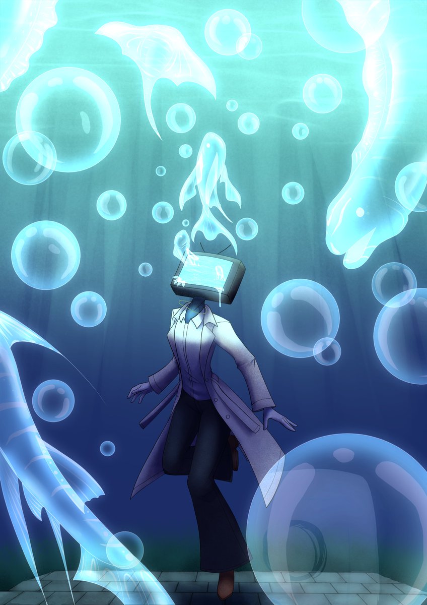 _Leon_ass's tweet photo. "Admiring an Ocean's Touch" #tvheadoc #painterpressure #Ocxcanon #art This took TOO LONG https://t.co/mRsxge6fdL