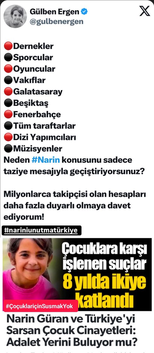 gulbenergen's tweet photo. Narin acımasızca öldürülen tüm çocukların hesabını sormak için Türkiye’ yi aydınlatacak…

#Narin in katillerini bulun.