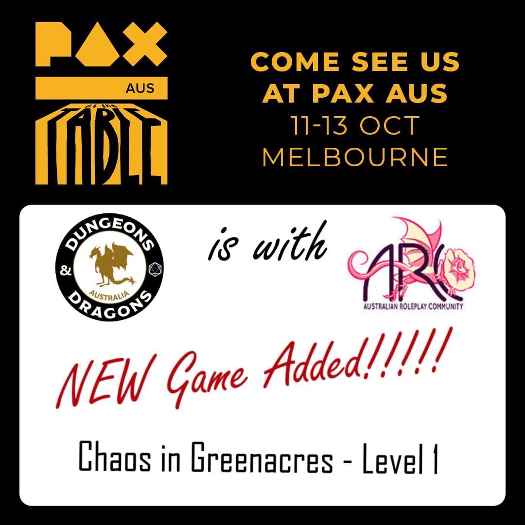 dndaust's tweet photo. We are also very proud to announce that we’ve got an additional table in the Tabletop area as part of Pax at the Table with our friends @ARCttrpg! If past years are any indication places will def book out early, so get in quick once doors open to grab your spot! #dnd #ttrpg https://t.co/0pvhsZUiYb