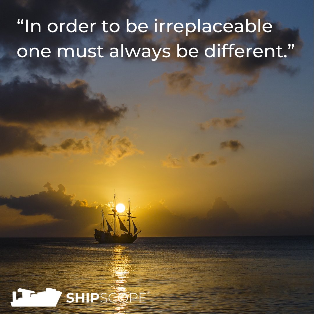 ShipScope's tweet photo. “In order to be irreplaceable one must always be different.”
.
.
#shipping #shipscope #motivation #maritime https://t.co/k5dz7P2QTR