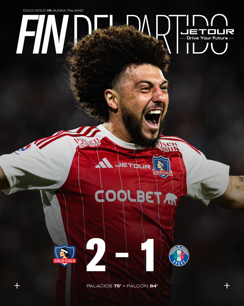 ¡𝐘 𝐆𝐑𝐈𝐓𝐀𝐑𝐄́ 𝐀𝐋𝐁𝐎 𝐓𝐄 𝐐𝐔𝐈𝐄𝐑𝐎! ⚪⚫

En un partido muy disputado, logramos tres valiosos puntos en nuestra lucha por el título del Campeonato Nacional, tras superar a Audax Italiano en La Ruca 🤟

Presentado por Jetour

Colo-Colo 2️⃣-1️⃣ Audax Italiano