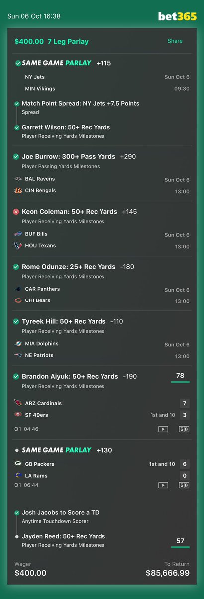 GamblingWith's tweet image. When Coleman finishes with 49 yards…
