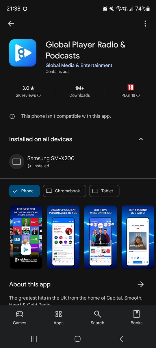 Gaaaa... how can I listen when app store says no? <a href="/RadioX/">Radio X</a> <a href="/Pipskin/">Pippa Taylor Tarrant</a> <a href="/JamesRobinson/">James Robinson</a> <a href="/ChrisMoyles/">Chris Moyles</a> <a href="/domisatwit/">Dominic Byrne</a> please help!