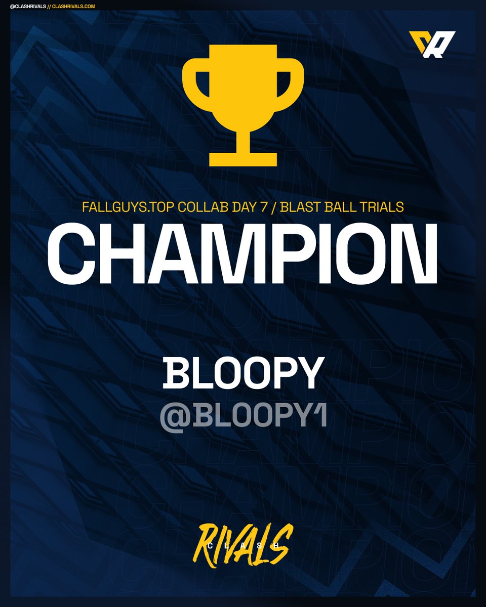 Congrats to <a href="/BL00PY1/">BL00PY ツ</a> for winning day 7 of our collaboration event with <a href="/FallGuysTop/">Fall Guys Top Leaderboards</a>! 🏅

We will be live at 9PM BST tomorrow with our second day of regular solos, only 3 more days left of this event to go!