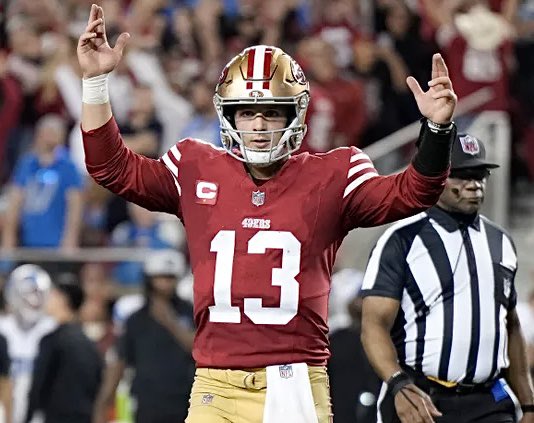 Coach_Yac's tweet photo. Brock Purdy just became the fastest quarterback to reach 50 career passing touchdowns in franchise history 👏👏 https://t.co/Fie9zrVyXm