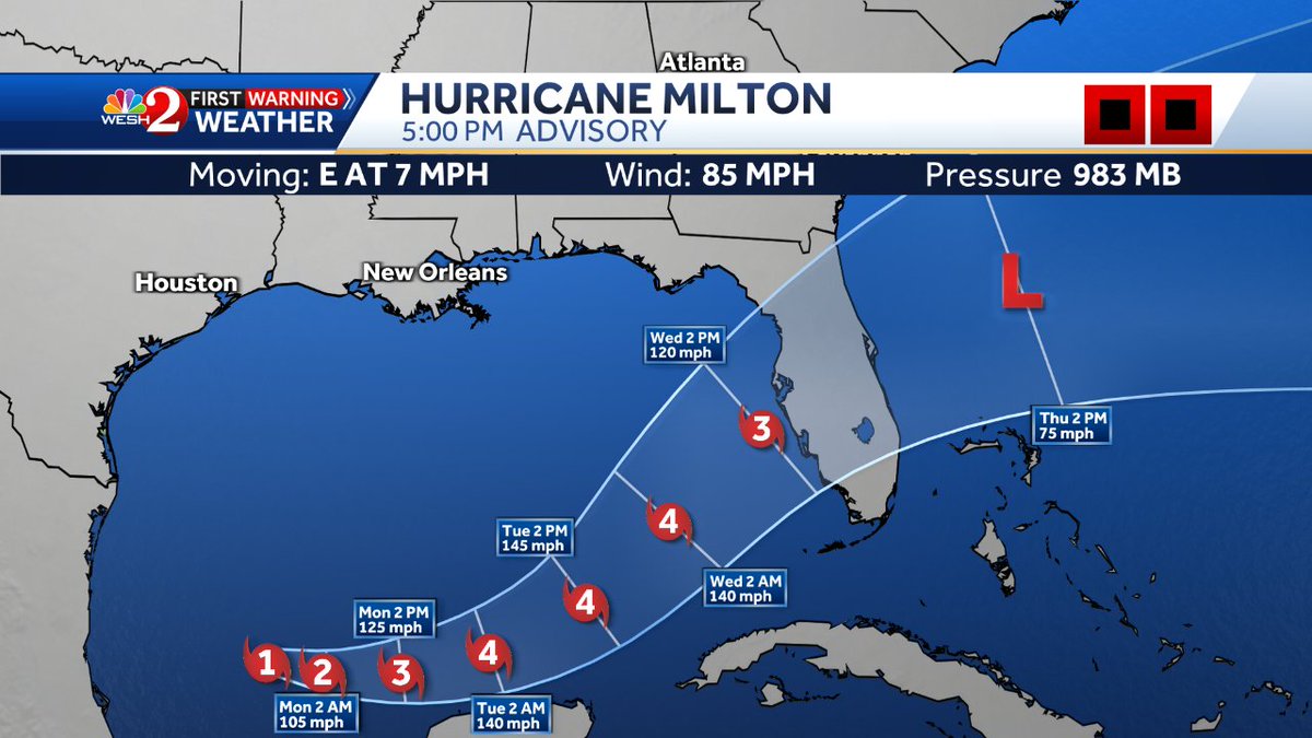 5pm #Milton advisory has been issued.

Here's a look at the fresh cone...