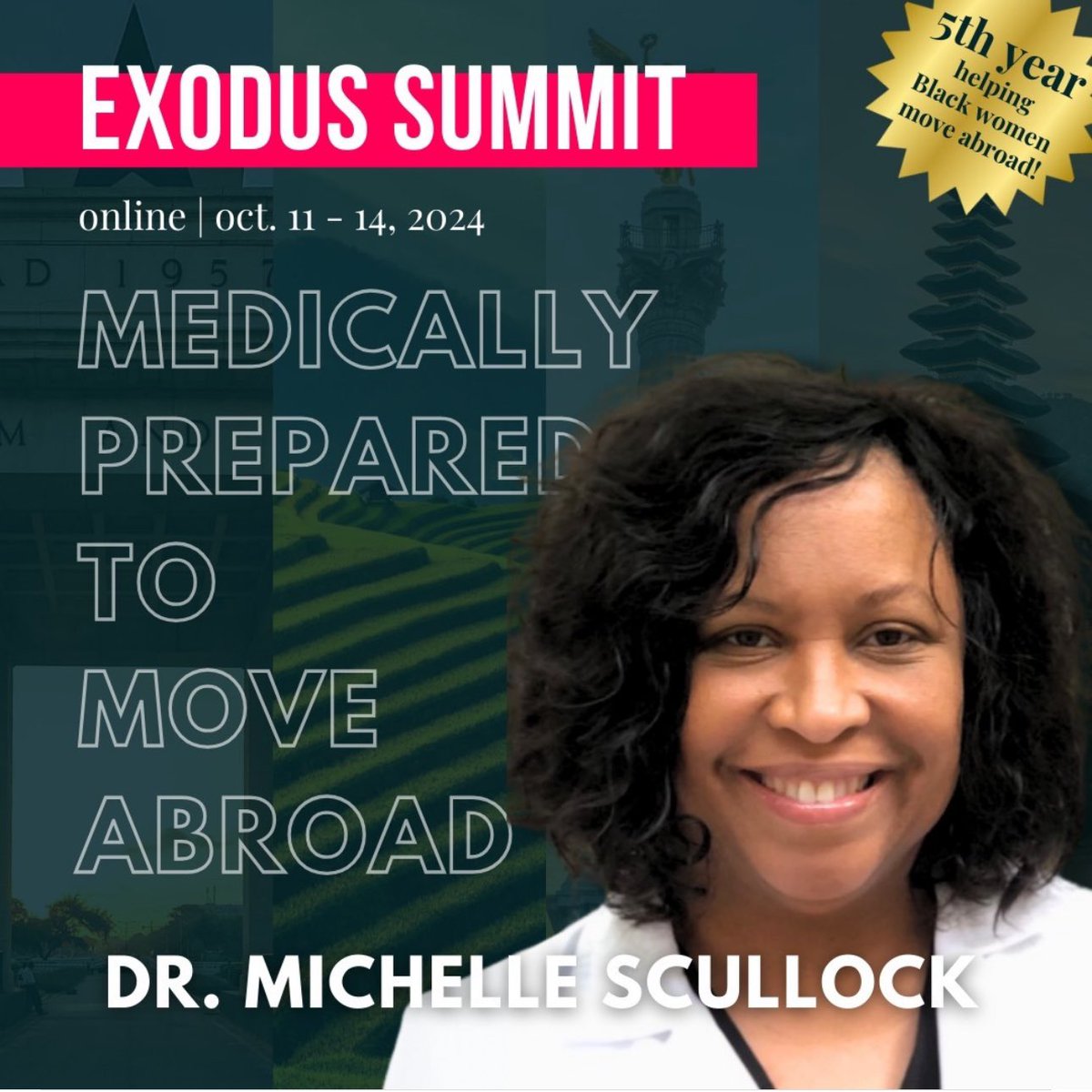 Meet Dr. Michelle Scullock our medical expert ExodUS Summit!
Don’t miss her session on 'Medical Preparedness for Moving Abroad', where she’ll equip you with the essential medical insights you need for a successful adjustment to life in another country.