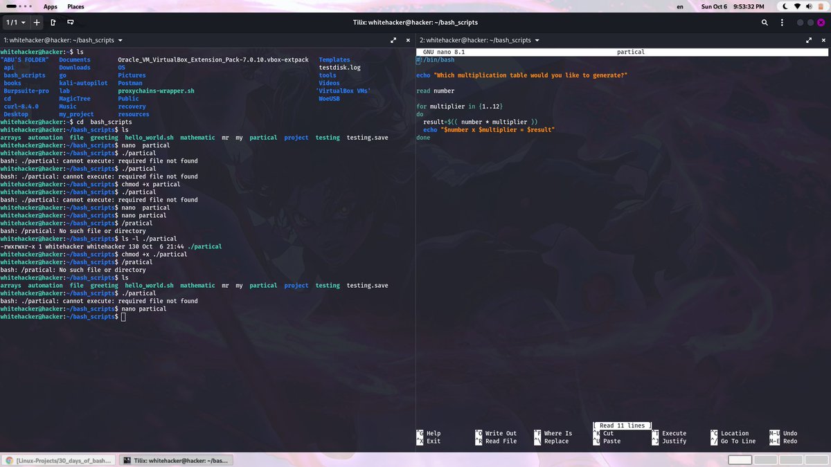 IbraheemA50's tweet image. Day  5⃣of #30daysofbashscripting 
Today I learned about the for loop, what it&apos;s used for, and had fun writing a Bash script with it.