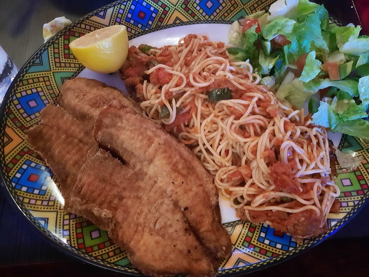 28andJefferson's tweet image. Fish and spaghetti  is a thing in Nashville and also in Ethiopia. We are closer than we are farther apart. Happy Homecoming #roarcity🐅💙 10 out of 10. #getgeeked