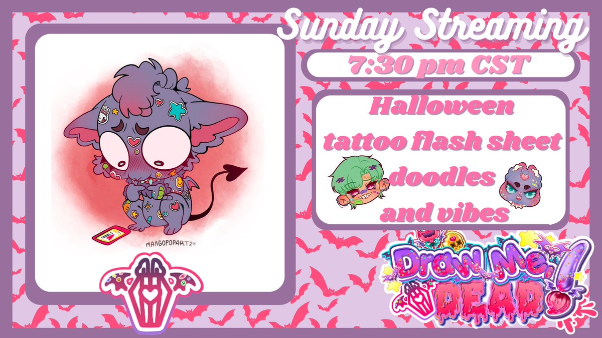Draw_Me_Dead's tweet photo. 😌 I might be doing some squishmellow tattoo sheets tonight who knows https://t.co/QjOpglQZJL