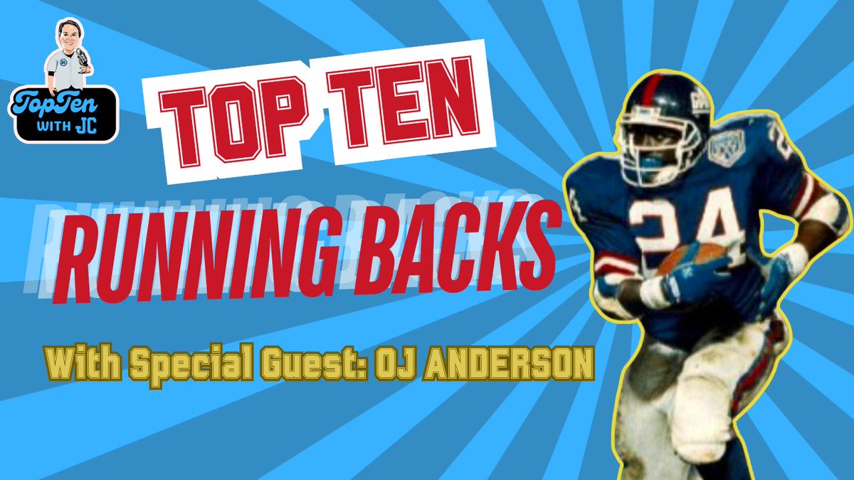TopTenwithJC's tweet image. NEW EPISODE OUT!! We’re counting down the greatest NFL running backs of all time— Plus, Super Bowl MVP #OttisAnderson joins us to talk about his Hall of Fame candidacy. Don’t miss this epic debate on football’s elite!
 youtu.be/sZJjg5J-wNE?si…

#NFL #NFLHallOfFame  #Top10 @Giants