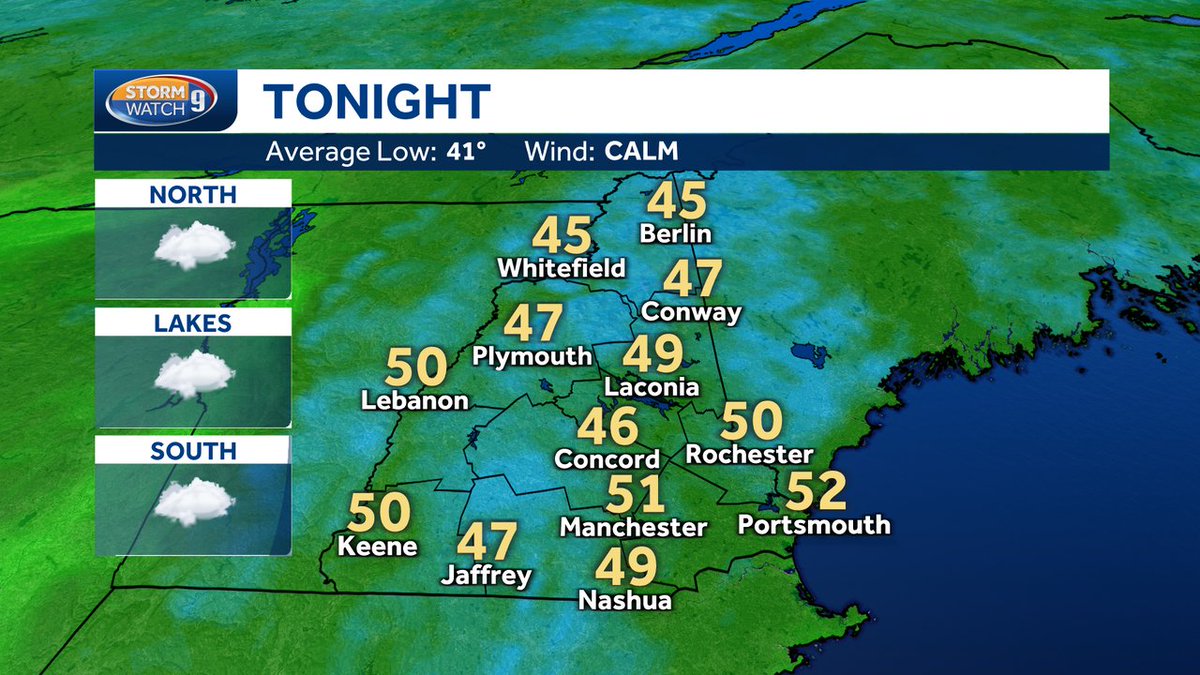 Good evening, you'll find tonight's forecast for NH below! Check out our weather blog: wmur.com/weather