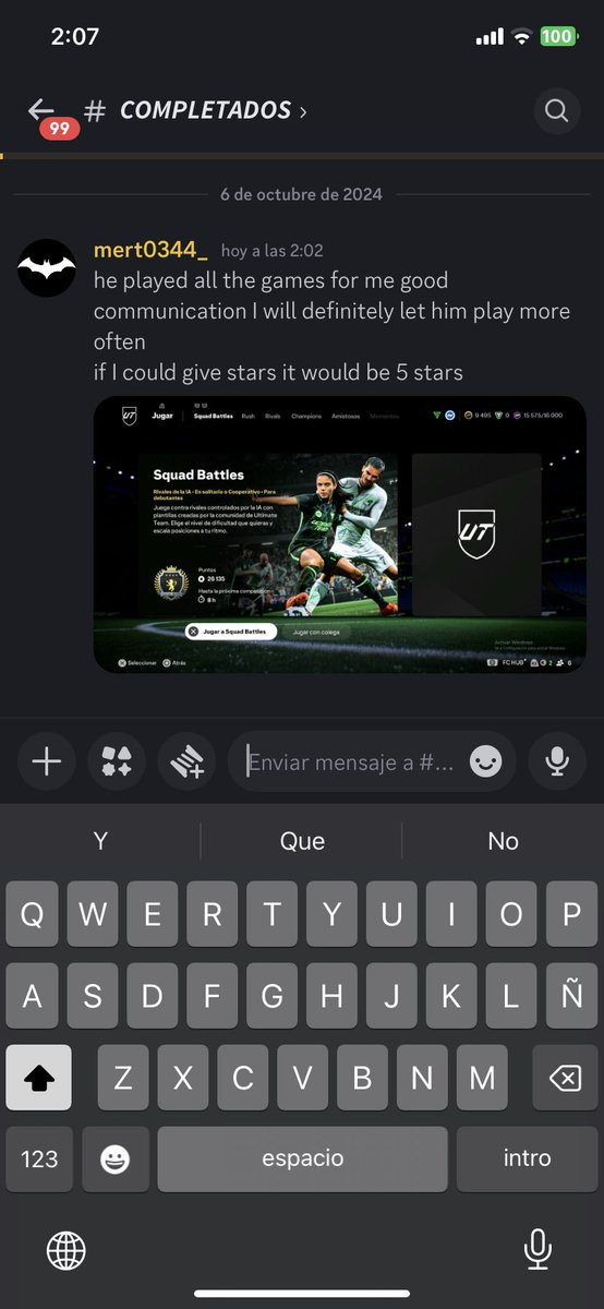 WePlayYourFC's tweet photo. ✅ Resumen semanal de nuestro servicios:

Rangos 1
15-0 Ps5 
15-0 Ps5
15-0 Ps5

Rangos 2:
14-1 (Cheaters losse) PC + Qualy 
14-1 Ps5
14-1 Ps4
13-2 Ps5 + Qualy
13-1 (desconexión) Ps5 

Rangos 3:
11-0 Ps5
11-4 Ps5

Extras:

Fc 9 partidos (8-1)
De 3ª a 4ª rivals
Elite 1 Squads https://t.co/La6xb4ixAA