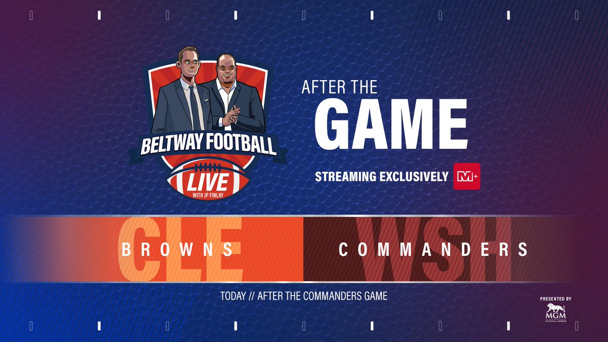 Monumental Sports Network (@monsportsnet) on Twitter photo Make that four straight wins for <a href="/JayD__5/">Jayden Daniels</a> and the <a href="/Commanders/">Washington Commanders</a> π€«
<a href="/JPFinlayNBCS/">JP Finlay</a> and <a href="/Mitch_Tischler/">Mitchell Tischler</a> are BACK for Beltway Football Live π΄ after the dominant win over Cleveland!
Join them now on the Monumental+ app π²: monsports.net/beltwayfootball Make that four straight wins for <a href="/JayD__5/">Jayden Daniels</a> and the <a href="/Commanders/">Washington Commanders</a> π€«
<a href="/JPFinlayNBCS/">JP Finlay</a> and <a href="/Mitch_Tischler/">Mitchell Tischler</a> are BACK for Beltway Football Live π΄ after the dominant win over Cleveland!
Join them now on the Monumental+ app π²: monsports.net/beltwayfootball