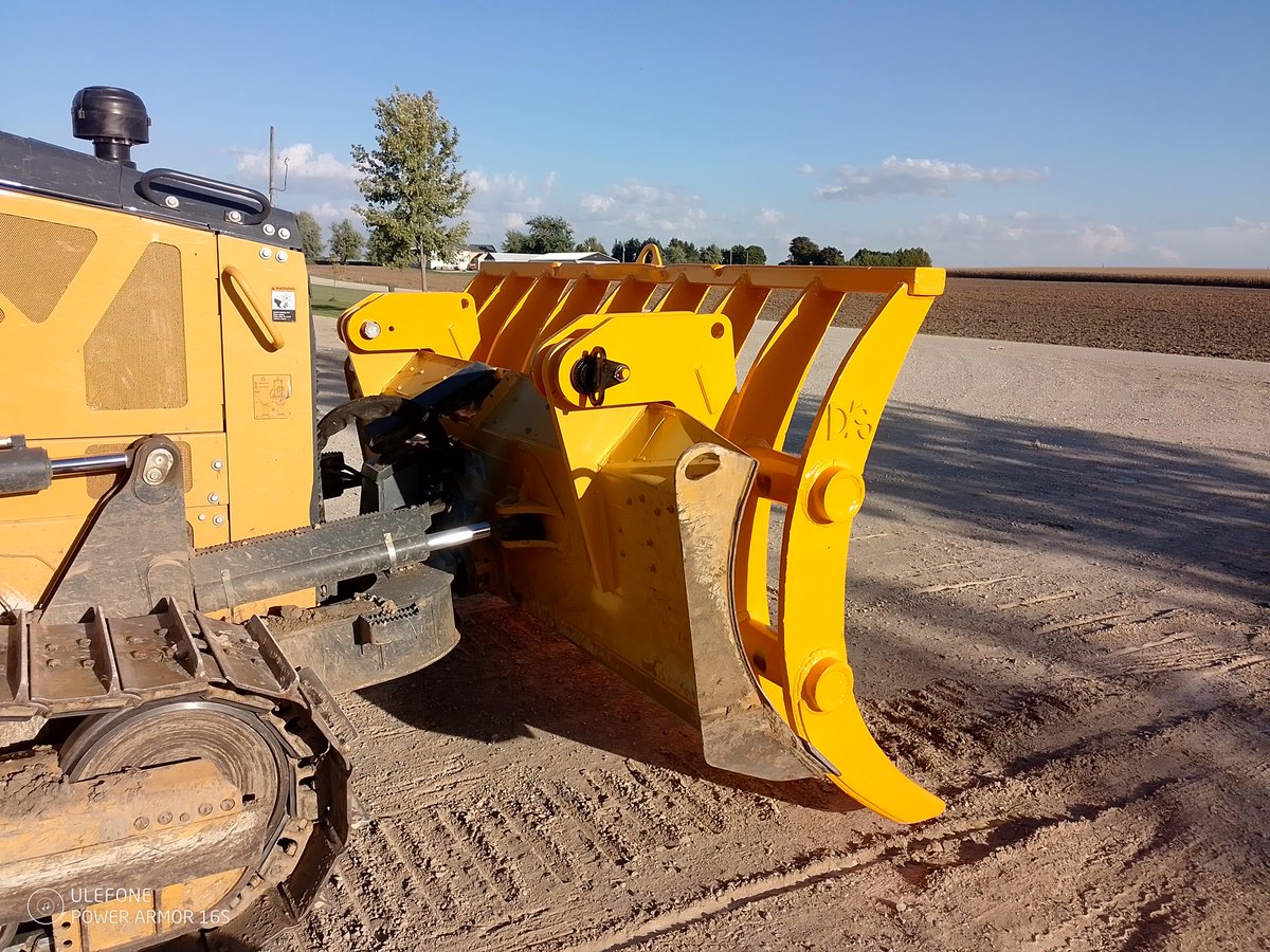 Installed an old root rake on <a href="/dietrich_ed/">Eric Dietrich</a> dozer. I am sure they can do some damage with this puppy