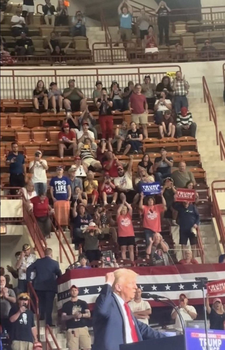 <a href="/realDonaldTrump/">Donald J. Trump</a> Kamala Harris was right. Not only was the venue at the Sunday #TrumpRally barely half full, but sure enough, people left before it was over as Trump rambled on about nonsensical issues that had zero to do with policy, healthcare, the economy, foreign policy, women's rights etc.