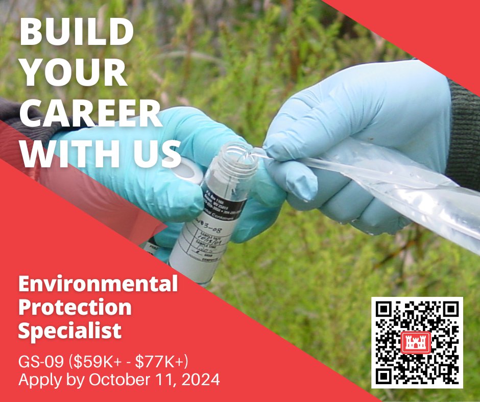 🌍 Join our world-class team! 🌍

Our Regulatory Division is looking for an Environmental Protection Specialist.

📆 Apply by October 11, 2024

🔗 usajobs.gov/job/812340400

#BuildYourCareerWithUs