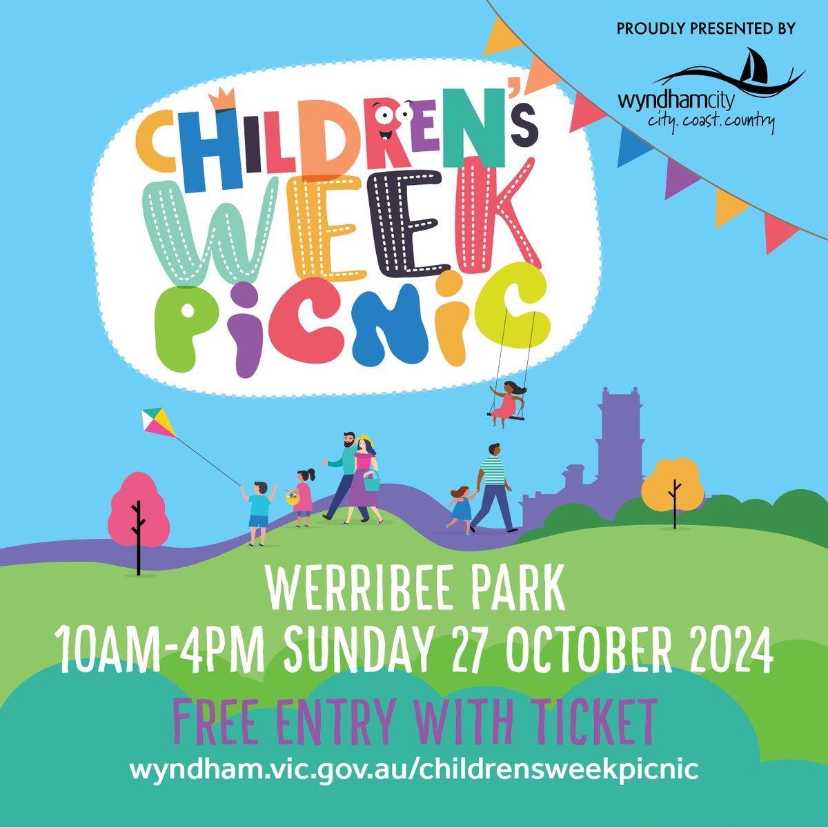 Get your FREE tickets to the Children's Week Picnic on Sunday 27 October! Tickets are now available at wyndham.vic.gov.au/childrensweekp…